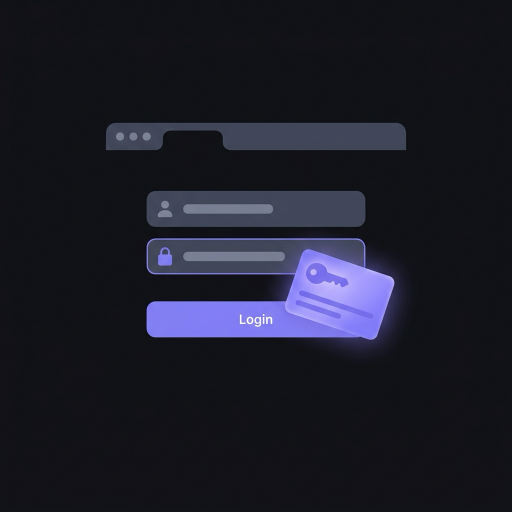 A split layout showing smooth inline credential selection and an explicit update preview